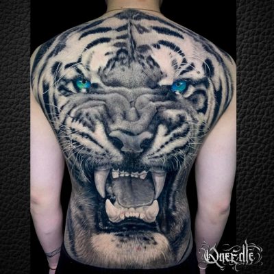 hinh xam ho ta thuc den trang ho chi minh realism tiger tattoo ho chi minh