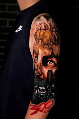 Warriors-surreal-realistic-color-tattoo-Qneedle HCM