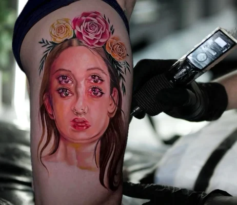 color-fantasy-Mind-bending portrait tattoo-Qneedle HCM