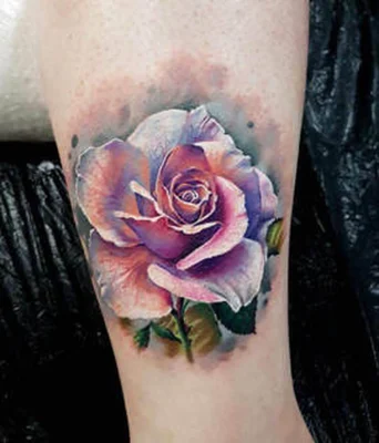 color-realistic- white rose-tattoo-Quang Pham-Qneedle