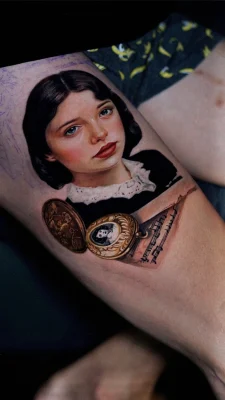 color-vintage-girl-tattoo-Qneedle HCM