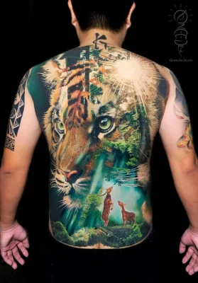 full-back-color-tiger-forest-Quang Pham-Qneedle