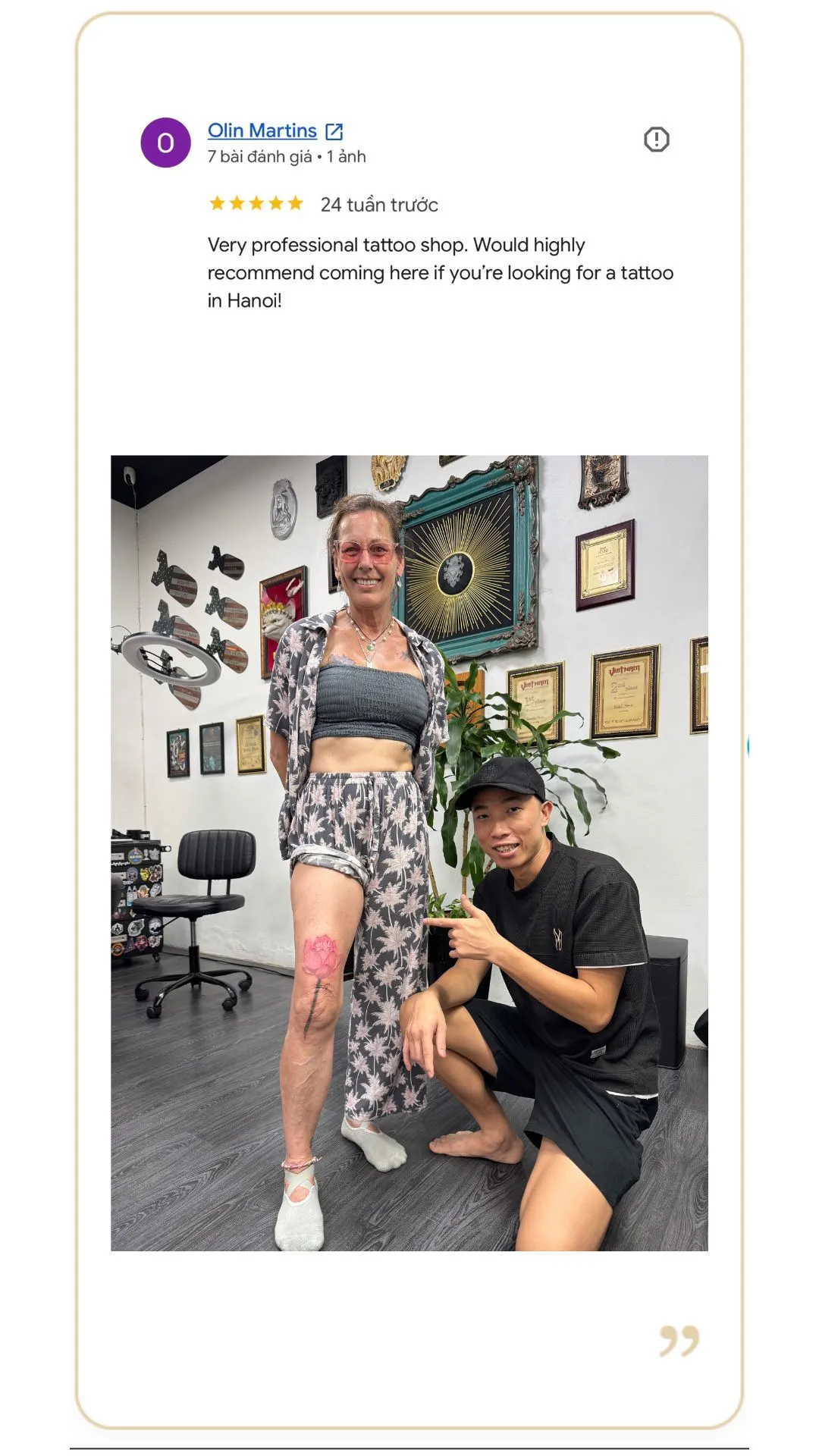 Austrlian customer-review-scar-cover-pink-lotus-tattoo-Qneedle-Studio Hanoi