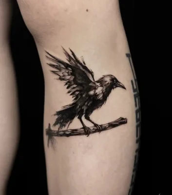 Crow-Branch-Black out-Qneedle-Hanoi