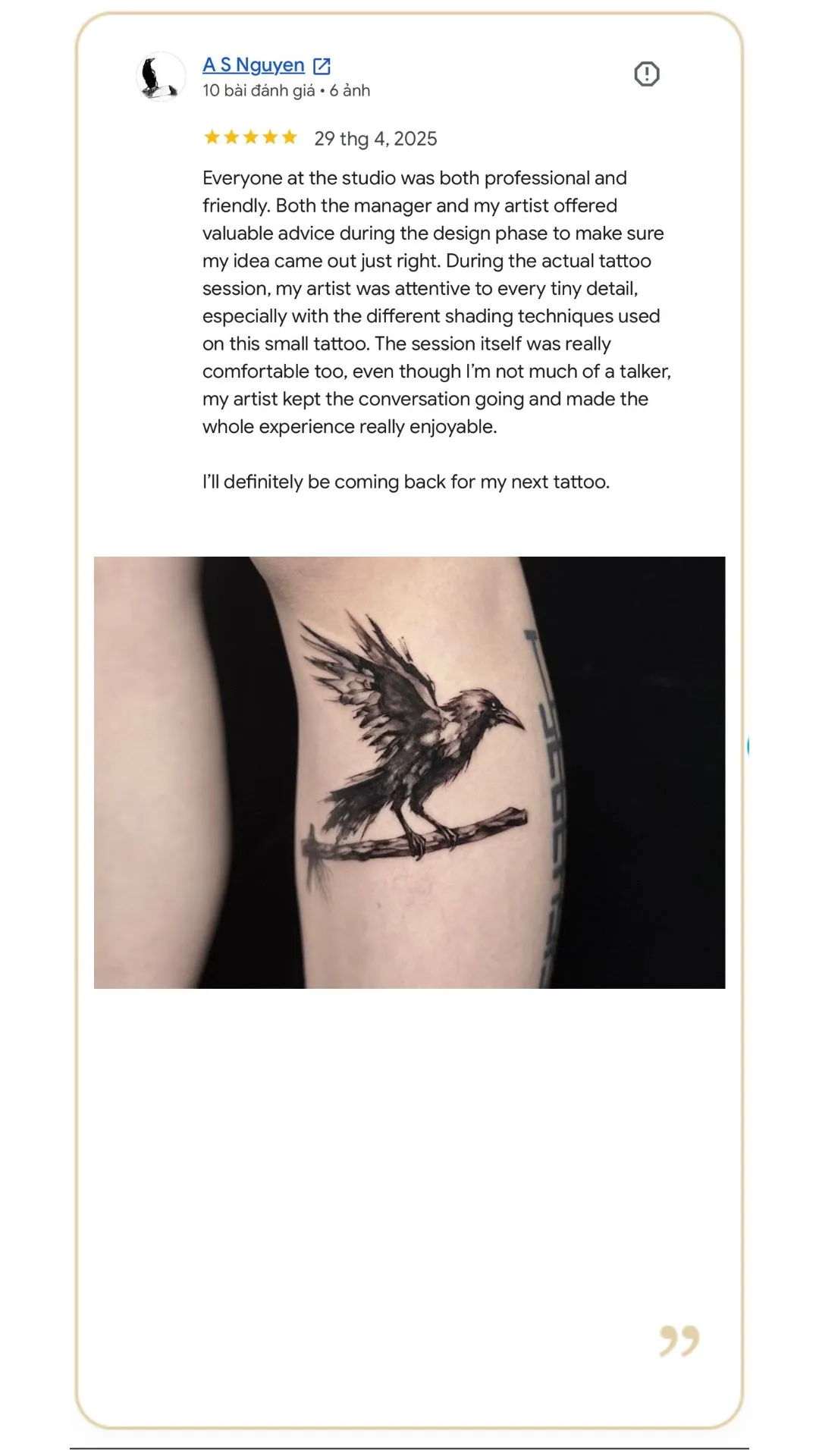 Customer-review-craw-tattoo-blackwork-Qneedle-Studio Hanoi