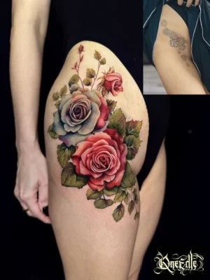Roses-Cover up-tattoo- Qneedle-Hanoi