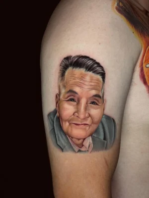 old man color portrait Qneedle Studio