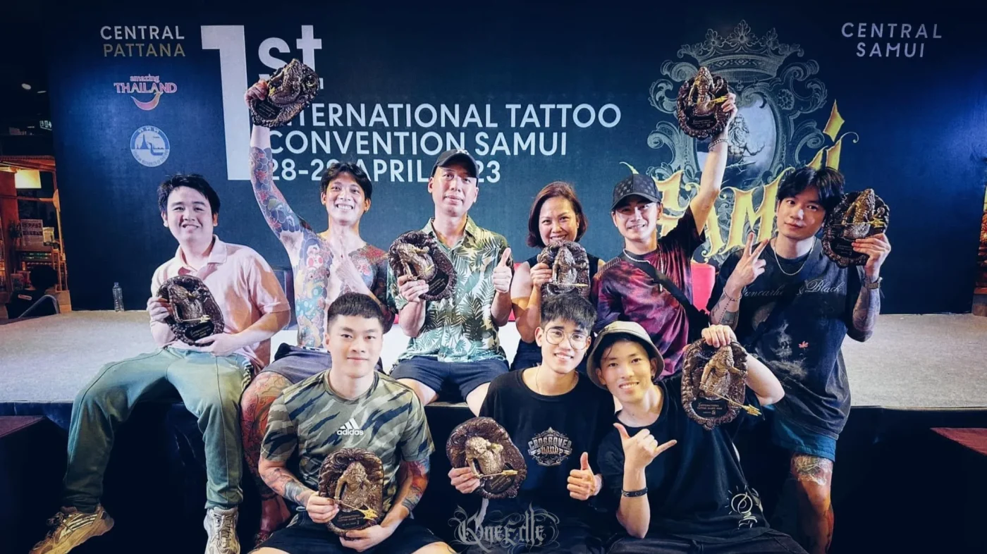 Đội ngũ Qneedle Tattoo Studio tại 1st International Tattoo Convention Samui 2023, Thailand